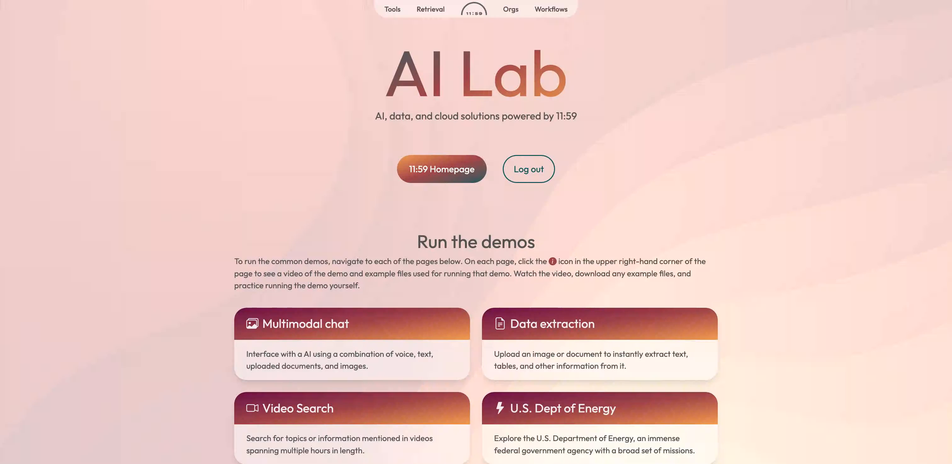 Welcome to the AI Lab—start exploring, testing, and building AI solutions right from this dashboard. 