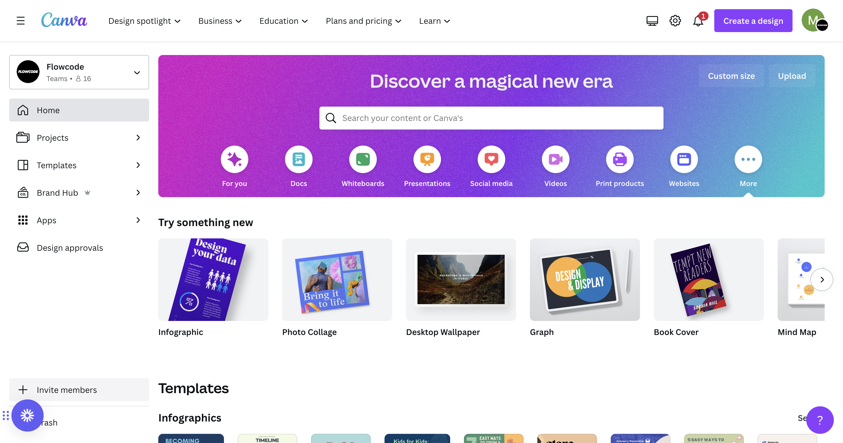 Login to Canva and select apps