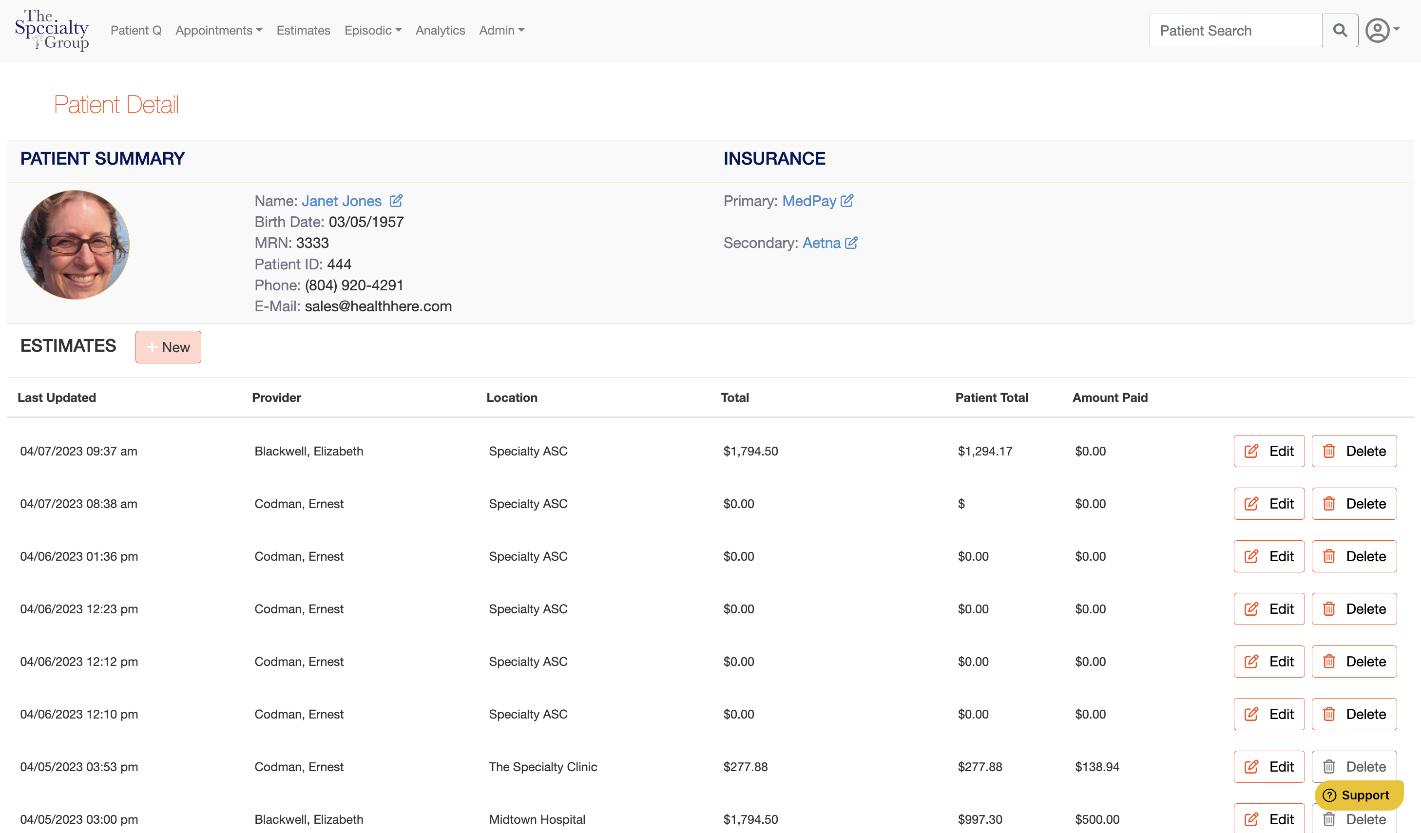 Patient data pulled from your EHR/PM