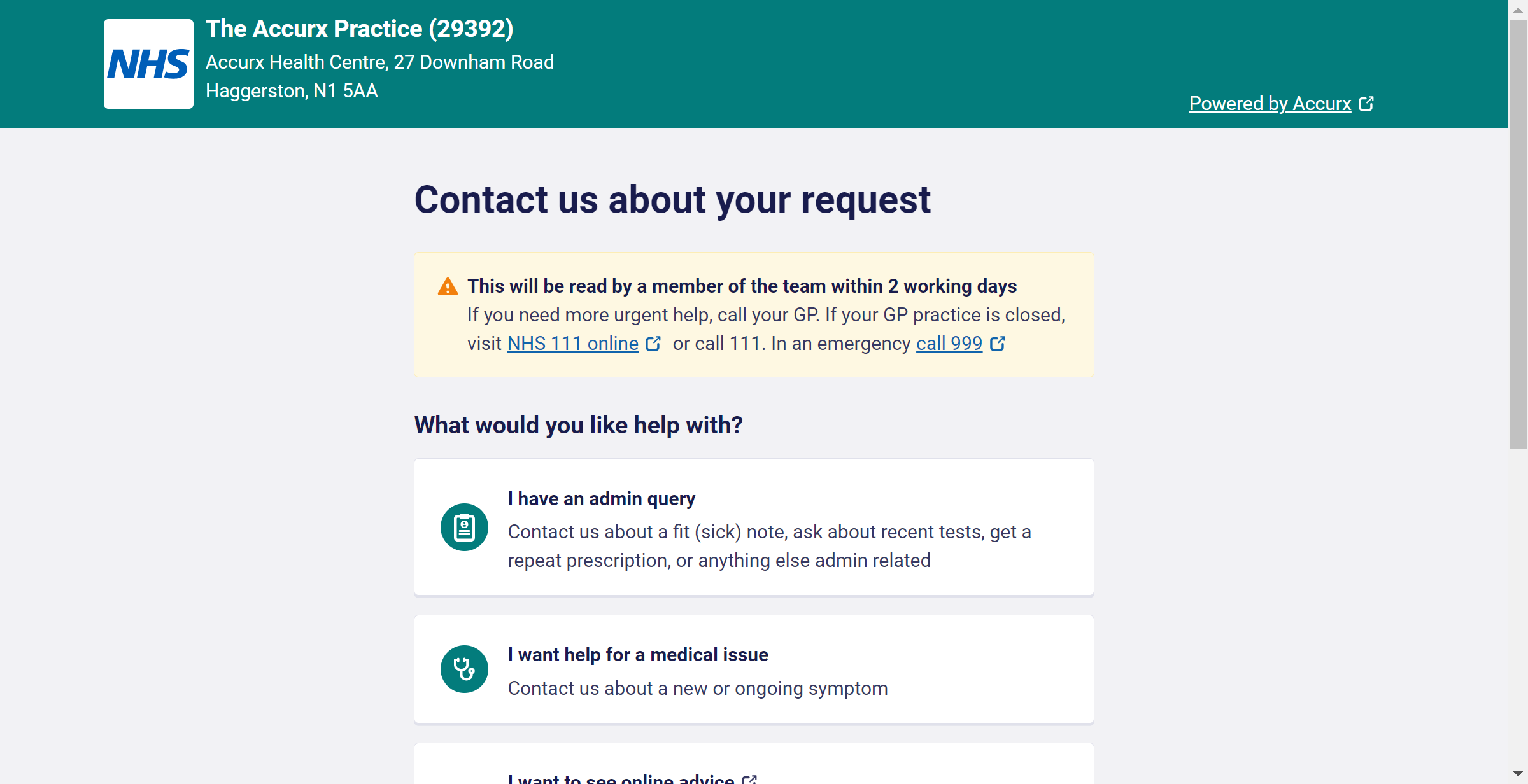 The practice can customise messages to patients, including setting expectations