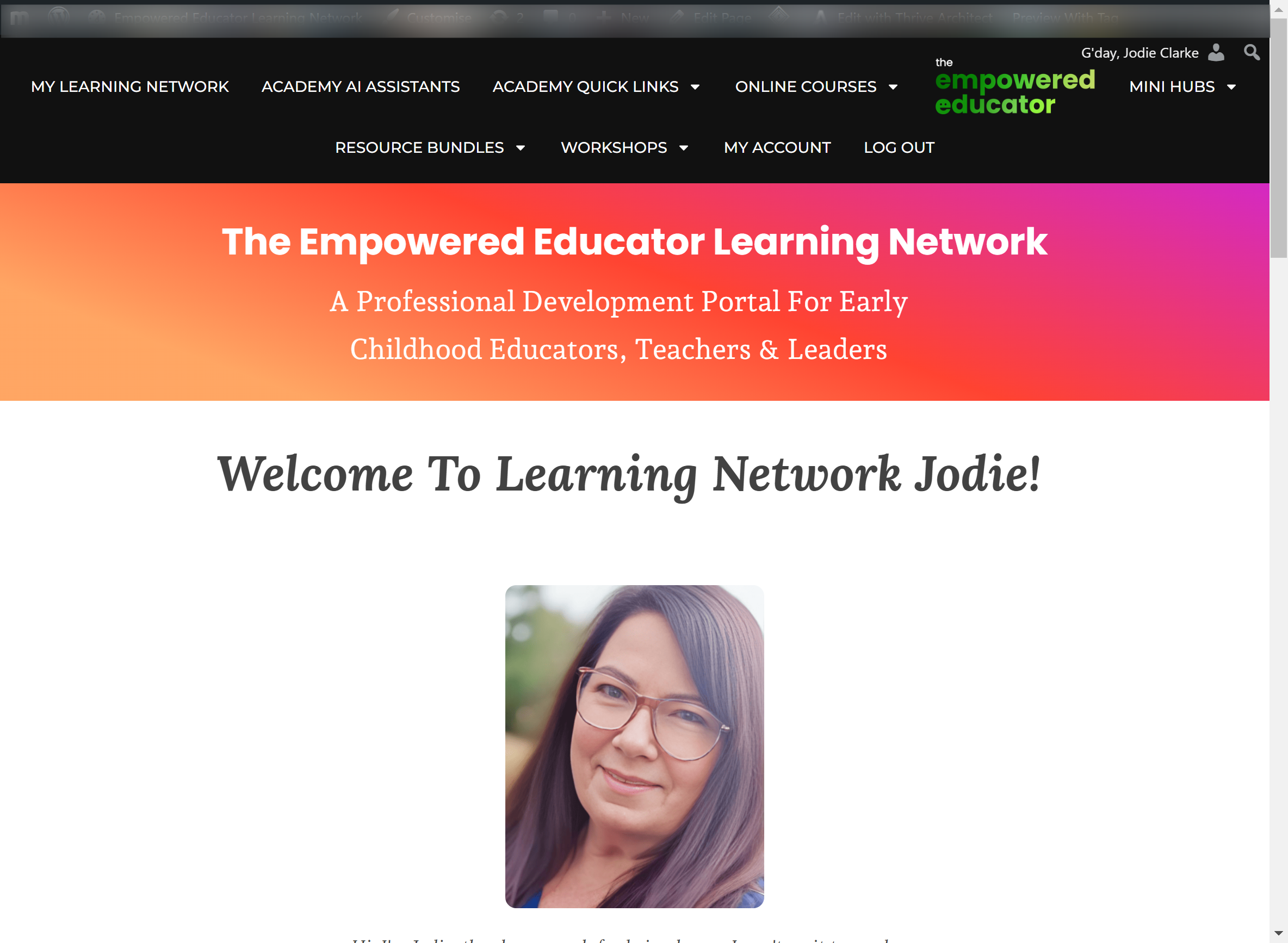 After logging in you'll come to this page which is the Learning network Homepage. Click here and I'll show you where to go next